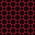 Red patterns on black background.Seamless graphic pattern.